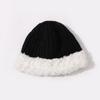 Women Warm Fluffy Plush Bucket Hat Ladies Winter Solid Fashionable Knitted Cap  Fisherman Cap Ladies