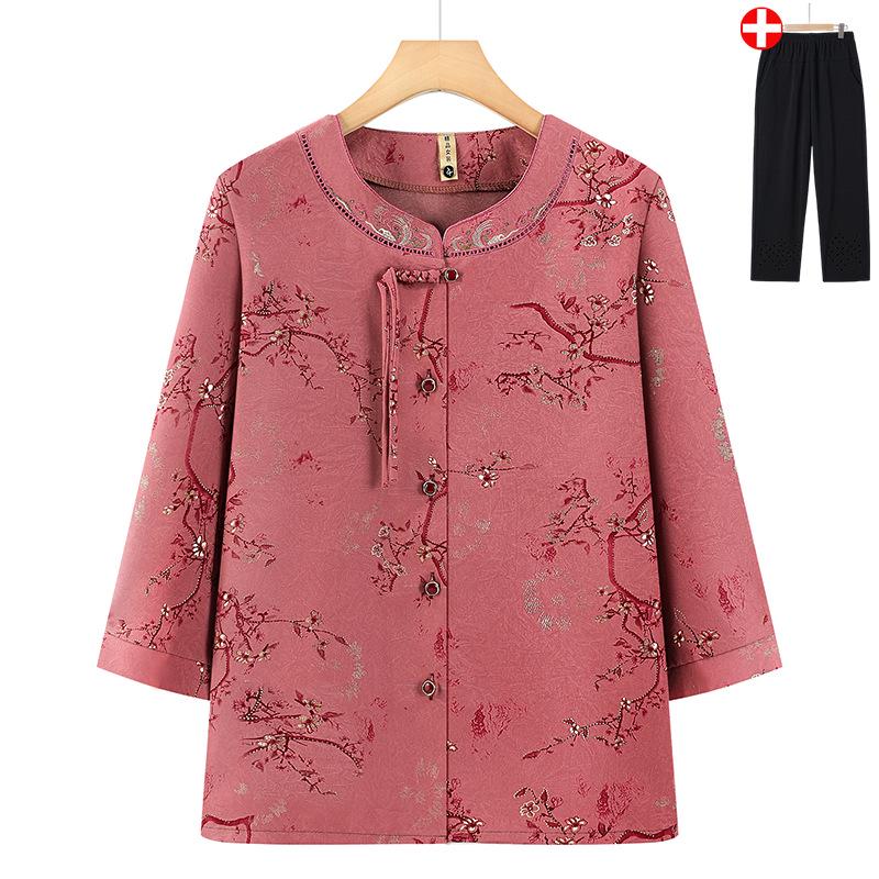 2026 Modern Cardigan Top for Middle-Aged and Elderly Women: New Chinese Style Fashion for Moms