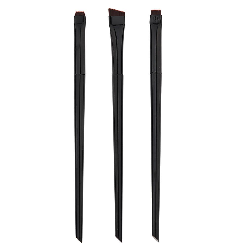 3Pcs Eyebrow Makeup Brush Set, Long Pole Eyebrow Fiber Brush, Blade Eyeliner Brush, Makeup Brush Tool.
