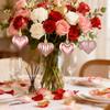 12pcs Valentine's Day Heart Shaped Ornaments, Valentine's Day Hanging Decorations, Heart Shaped For Wedding Party Valentine's Day