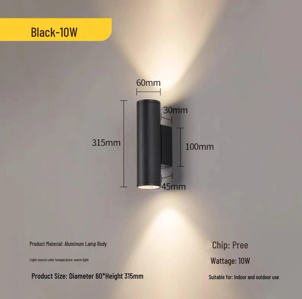 Outdoor Dual-Head Wall Light for Courtyard, Corridor, Patio, Gate, and Villa Exteriors