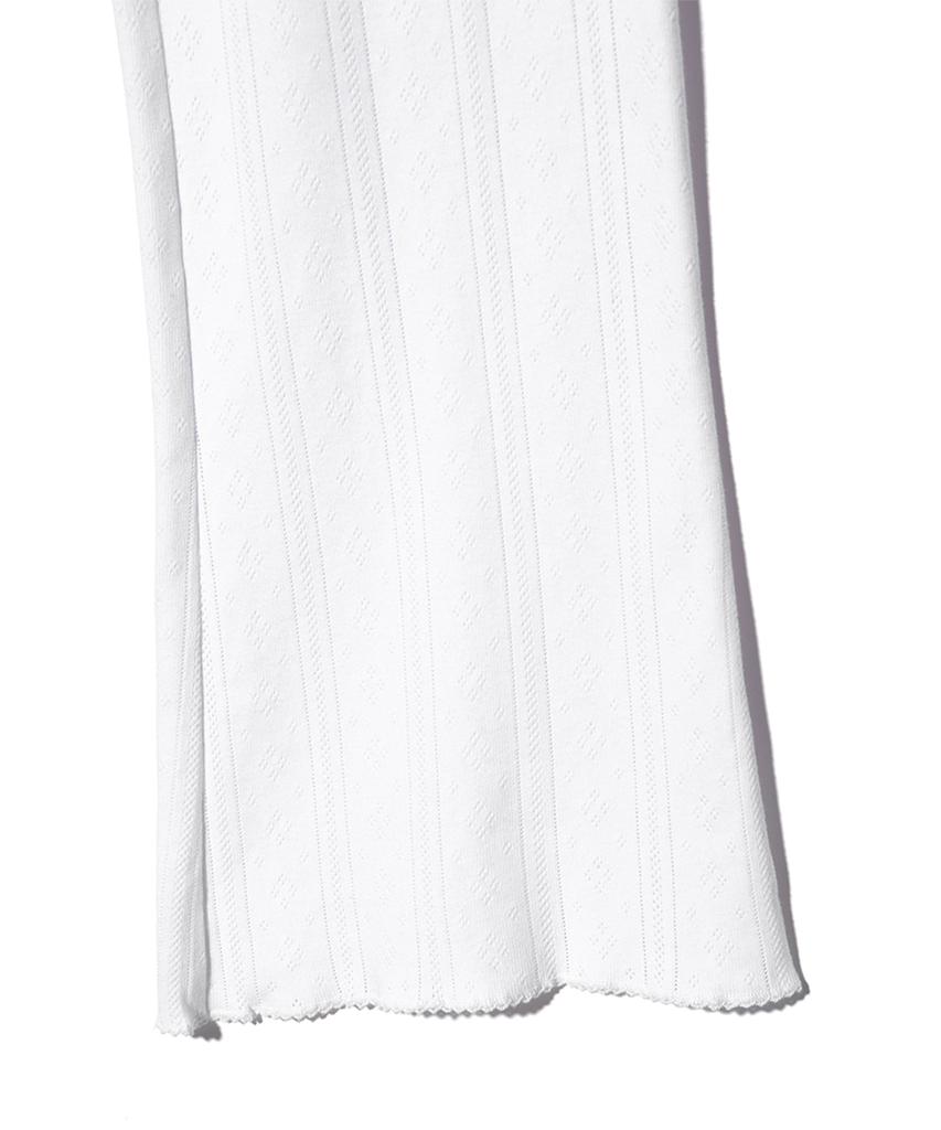 YOUHEE Eyelet Bootscut Pants White