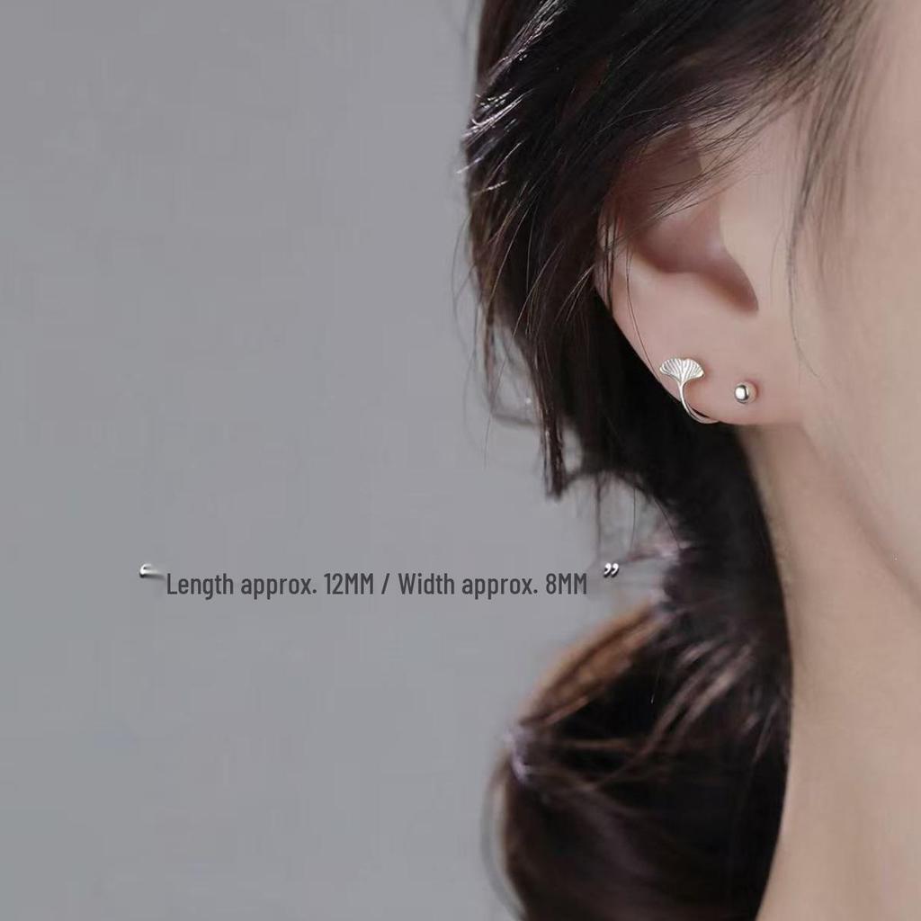 Ginkgo Leaf 925 Sterling Silver Stud Earrings for Women - 2025 New Design