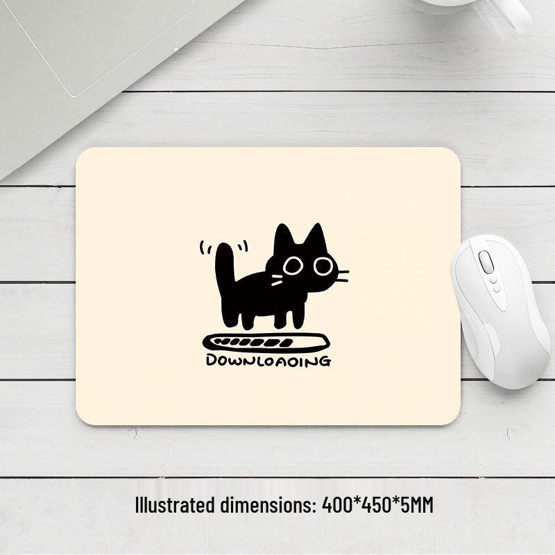 Black Cat Small Mouse Pad - Thickened, High Appearance, Locked Edge, Office Desktop, Hot Selling