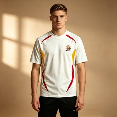 3 Farby Španielsko Futbalový Tréningový Dres Červená Žltá Modrá 3D Potlač Tričko Rýchloschnúce Športové Krátke Rukávy Fanúšikovské Tričko