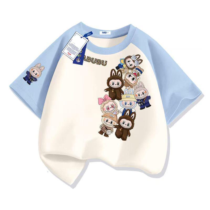 LABUBU Anime 3D Print Cartoon Anime Kids T-Shirt Summer Short Sleeve Tee Girl Boy T-Shirt Tops