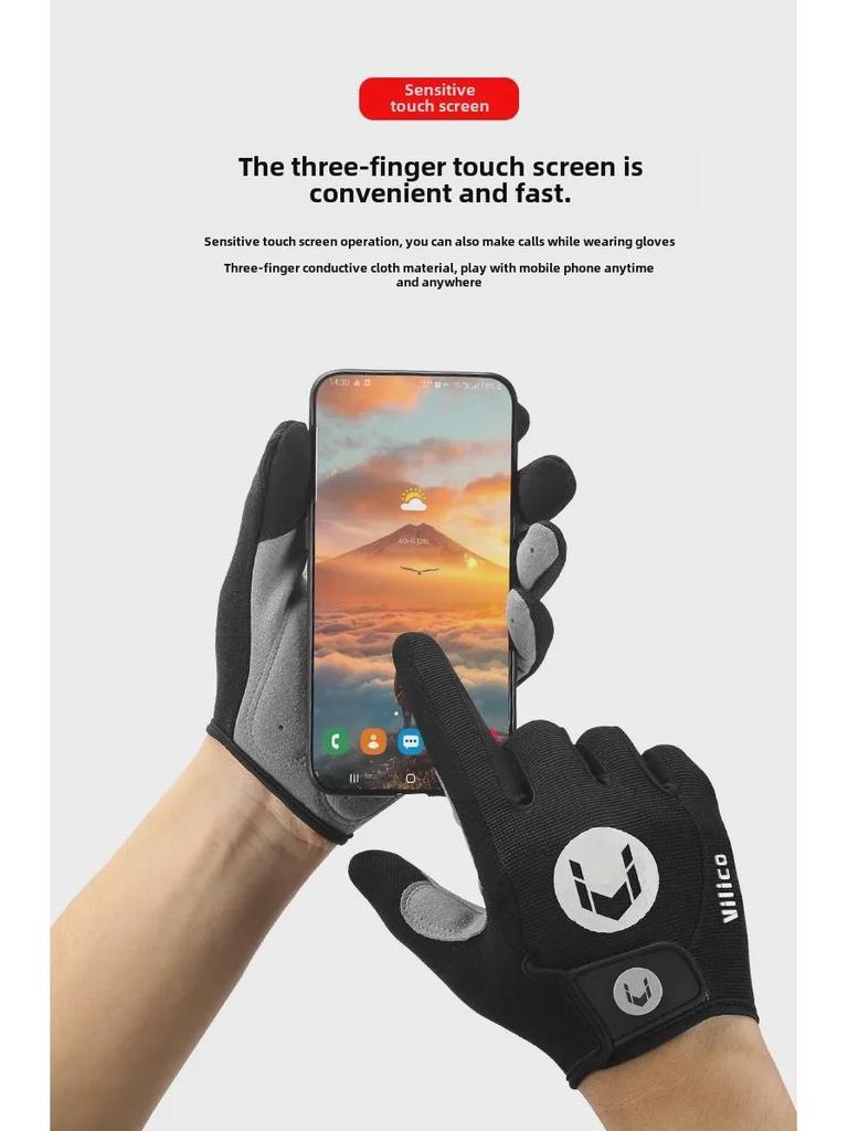 Mănuși de ciclism cu ecran tactil, rezistente la vânt și antiderapante, pentru sporturi în aer liber - Unisex