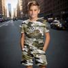 Children's Clothing Suit For Boy 3D Camouflage Print Summer Short Sleeve T-Shirt Set Shorts Boy Clothing