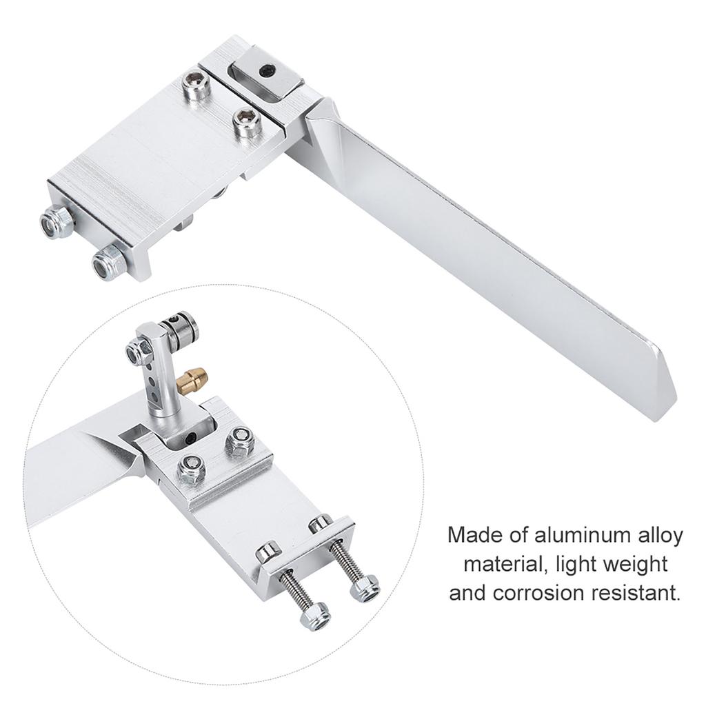 Ship Model Aluminium Alloy Suction Water Rudder RC Boat Semiimmersed Boat 95mm Silver
