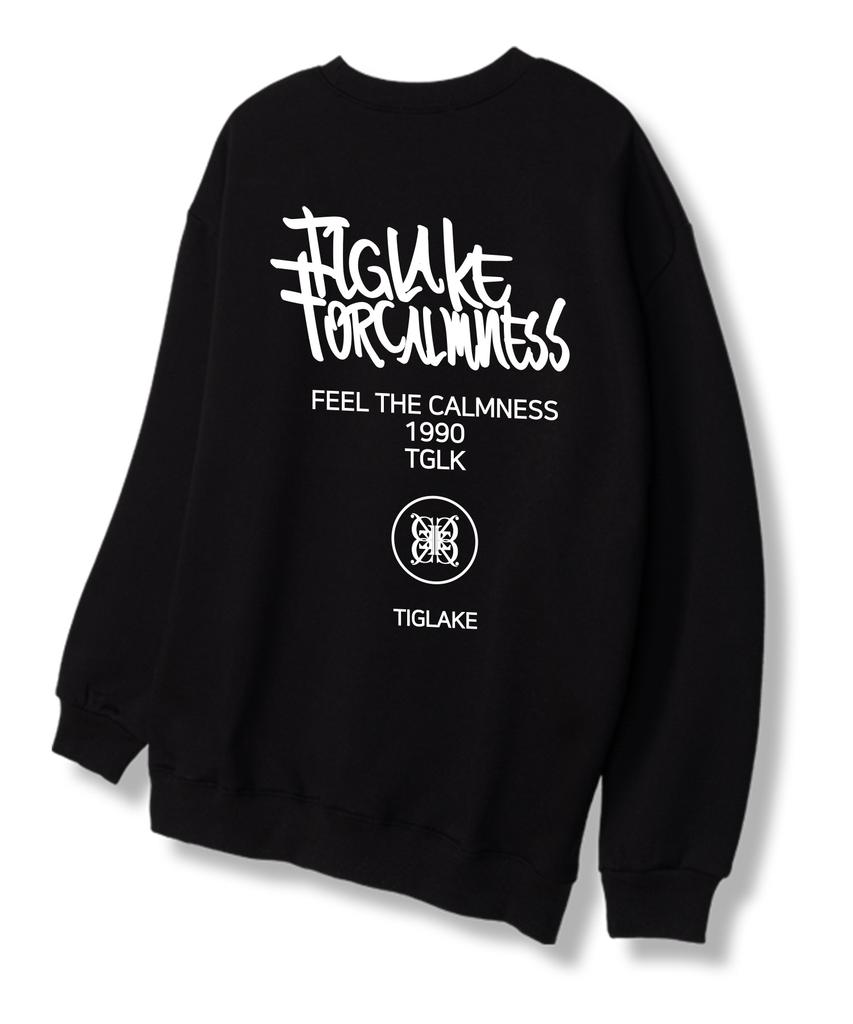 TI.GLAKE Extra Logo Sweatshirt Black [Fleece Lining]