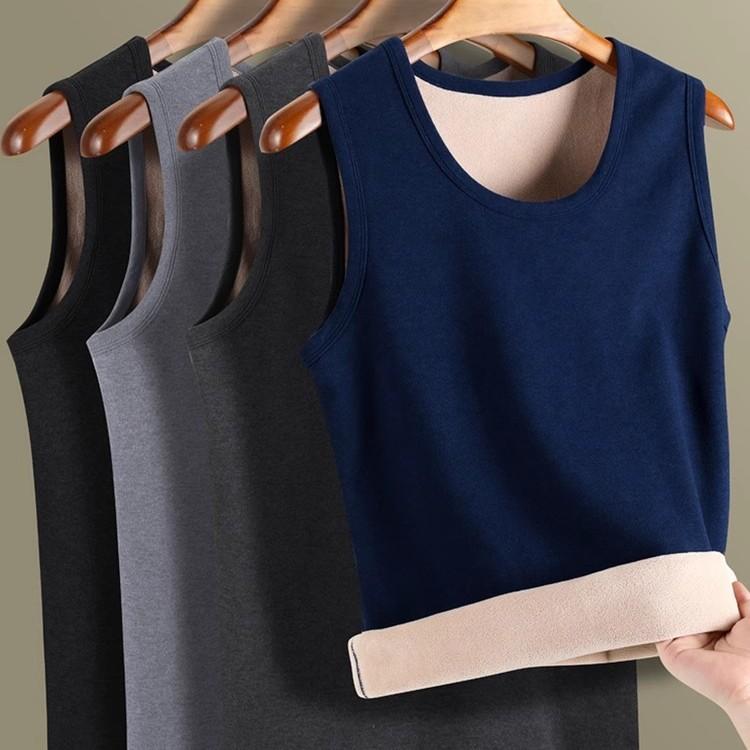 Men's Fleece-Lined Thermal Vest Thickened Winter Edition Heated Base Layer Cold-Weather Protection