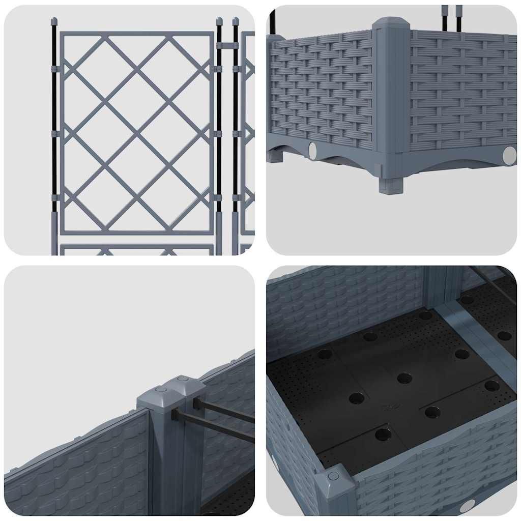 Garden Planter 5 Pcs Light Grey 120 X 120 X 125.5 Cm