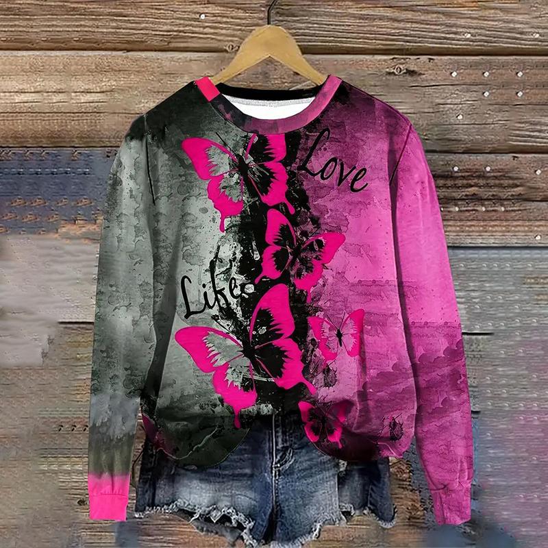 2024 Ny Dam Huvtröja Retro Femmes Söt Katt Konst mönster 3D-tryck Sweatshirts Höst Vinter Långärmad Dam Lös Pullover