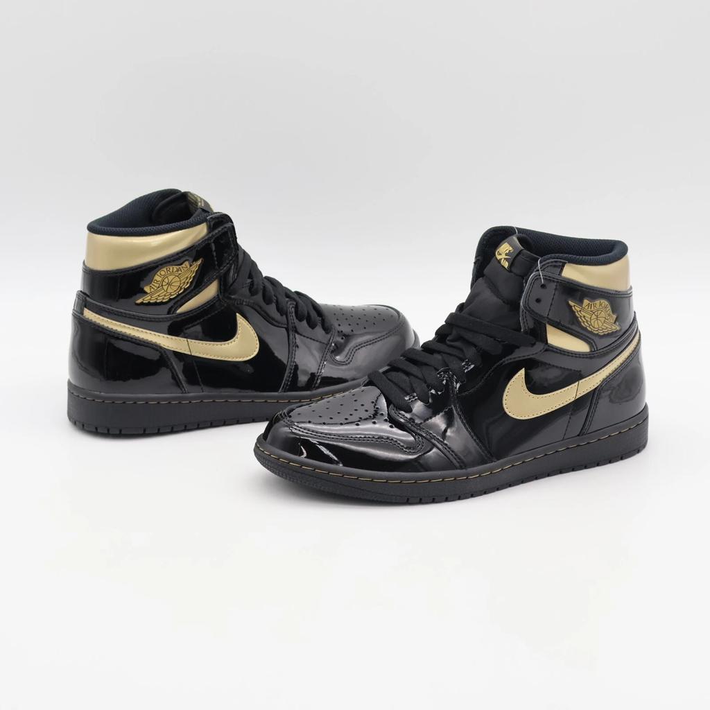 555088-032 Nike Air Jordan 1 Retro High OG Black Metallic Gold Patent (Men's)