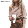Women Sweater Off Shoulder Raglan Sleeve Pullover Knitted All Match One Shoulder Top for Daily Wear
