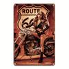 Vintage Route 66 Motorcycles Aluminum Wall Art, Metal Tin Sign for Cafe, Kitchen, Club, Bar, Home Decor, Wall Hanging, Christmas