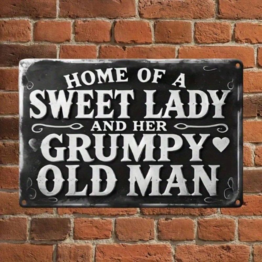 Vintage Retro Metal Sign Cute Lady Humorous Wall Decor Kitchen Home Couple Gift
