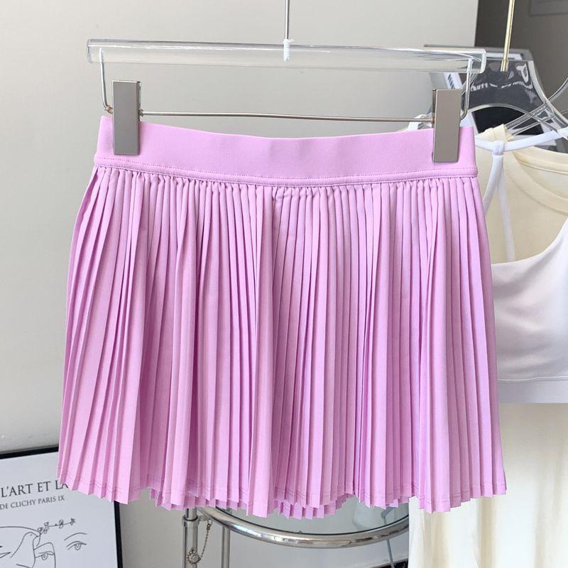 Sports Skirt 2025 Spring and Summer New Fake Two-Piece Fashion Tape Quick-Drying Breathable Tennis Pleated Skirt