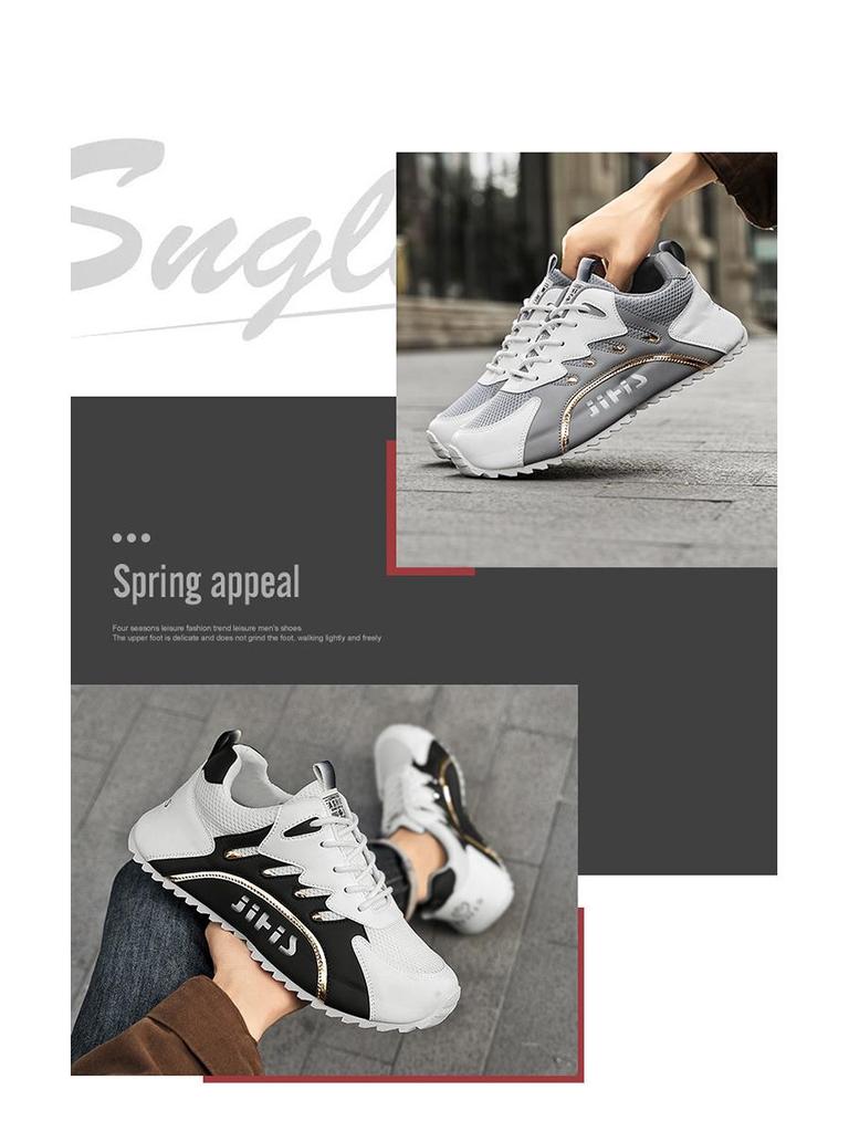 Men's Breathable Mesh Sneakers - Trendy Korean Style Casual Shoes with Soft Sole