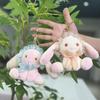 Endearing Bunny Cartoon Plush Toy Keychain With Soft Fabric For Collectible Decor