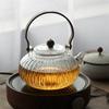 Good-Glass Teapot Wood Handle Teawear High Boron Silicon Transparent Pumpkin Pot Glass Teapot With Filter