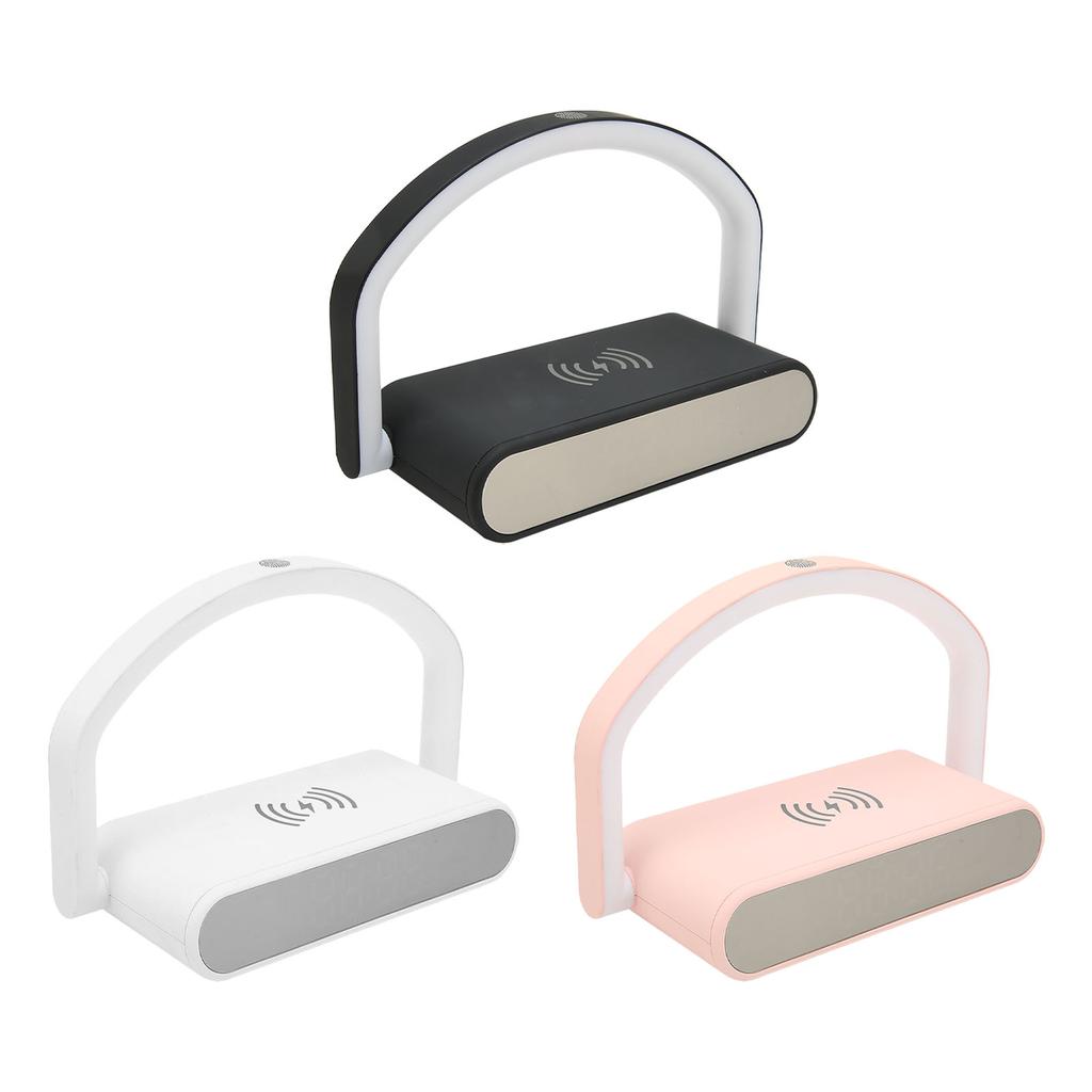 Wireless Charging Alarm Clock Two Levels Adjustment Night Light Multifunction Digital Alarm Clock fo