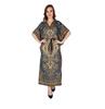 TreegoArt Fashion Women's Polyester Long Kaftan Caftan Printed Adjustable Boho Dress Nightwear Maxi Gown