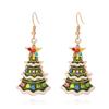 Crystal Xmas Dangle Earrings Star Christmas Bell Pendant Trendy Merry Christmas Earrings  Winter