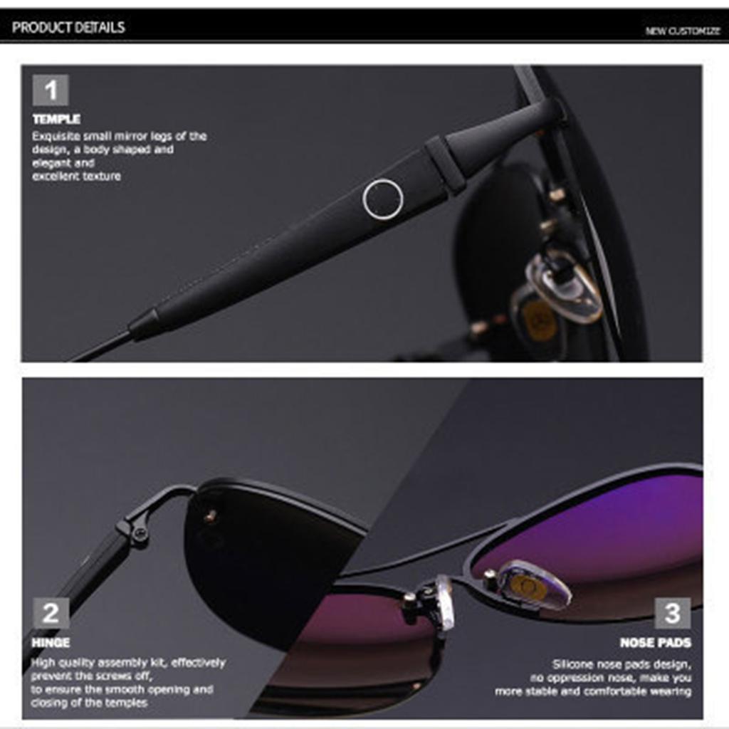Polarized Sunglasses Men's Rimless Toad Glasses Sunglasses Driving Special Driving Glasses Metal Sunlight Glasses Women's Sunglasses