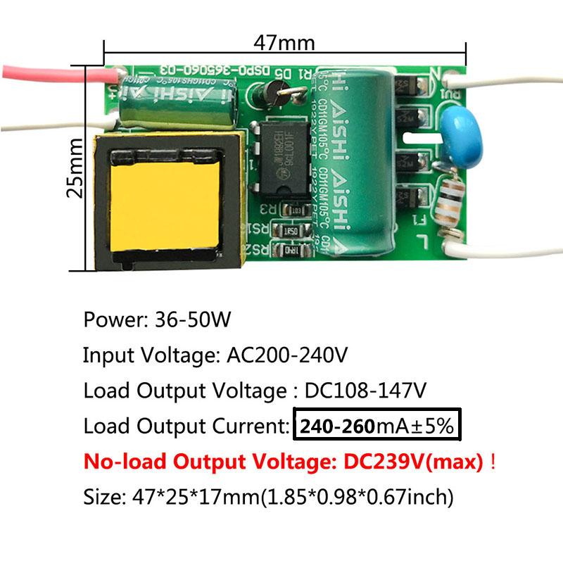 

LED Driver 8W 18W 25W 36W 50W 300mA 250mA LED Non-Isolated Constant Current Transformer AC to DC Converter Power Unit Device KTY