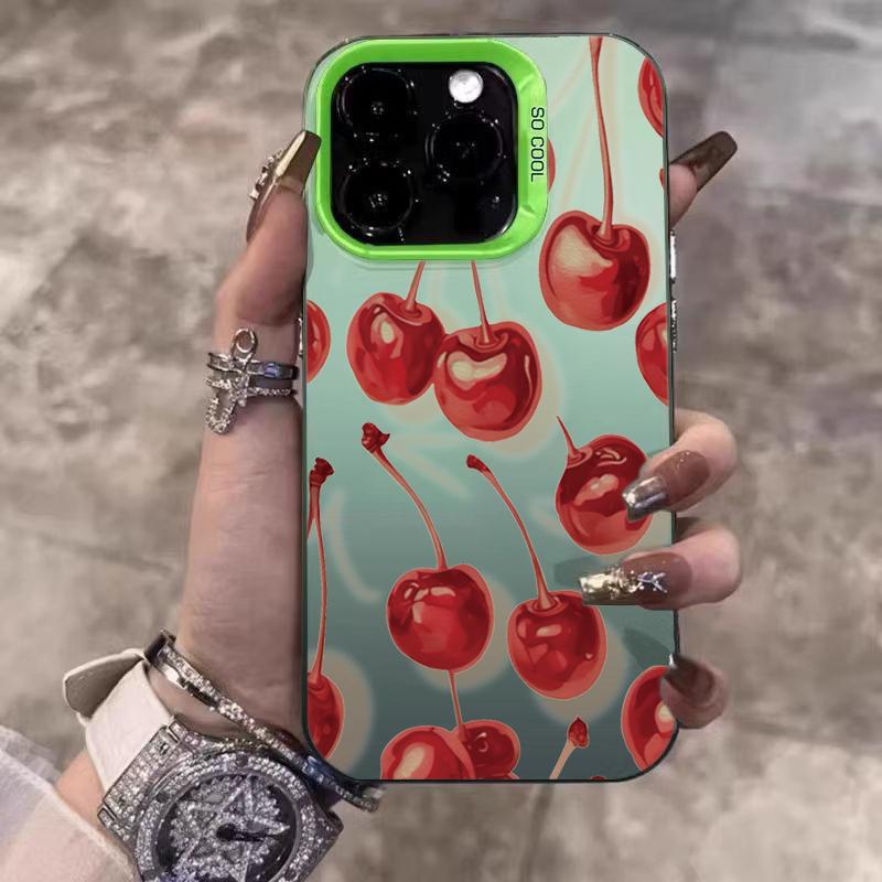 

Red Cherry Patterns Phone Case For iPhone 17 16 15 14 13 12 11 Pro Max XS X XR 7 8 Plus 16E 17 Air Shockproof Bumper Cases Cover iPhone SE (2020)