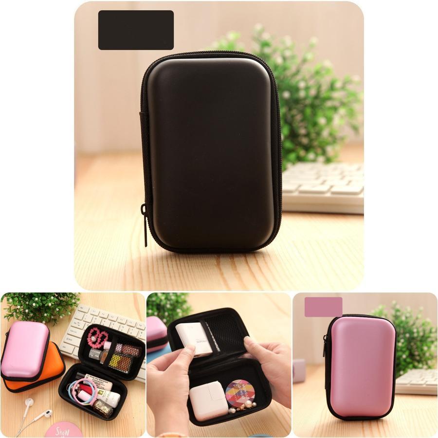 Elegant Mini Zipper Earphone Bag With Mesh Pocket And High Quality Eva Material For Safe Travel