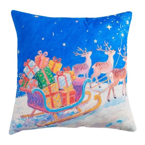 1PC Nuan Series Christmas Pillowcase Cartoon Pattern Printed Soft Cushion Cover for Sofa Living Room Bedroom Home Decor Party Decor