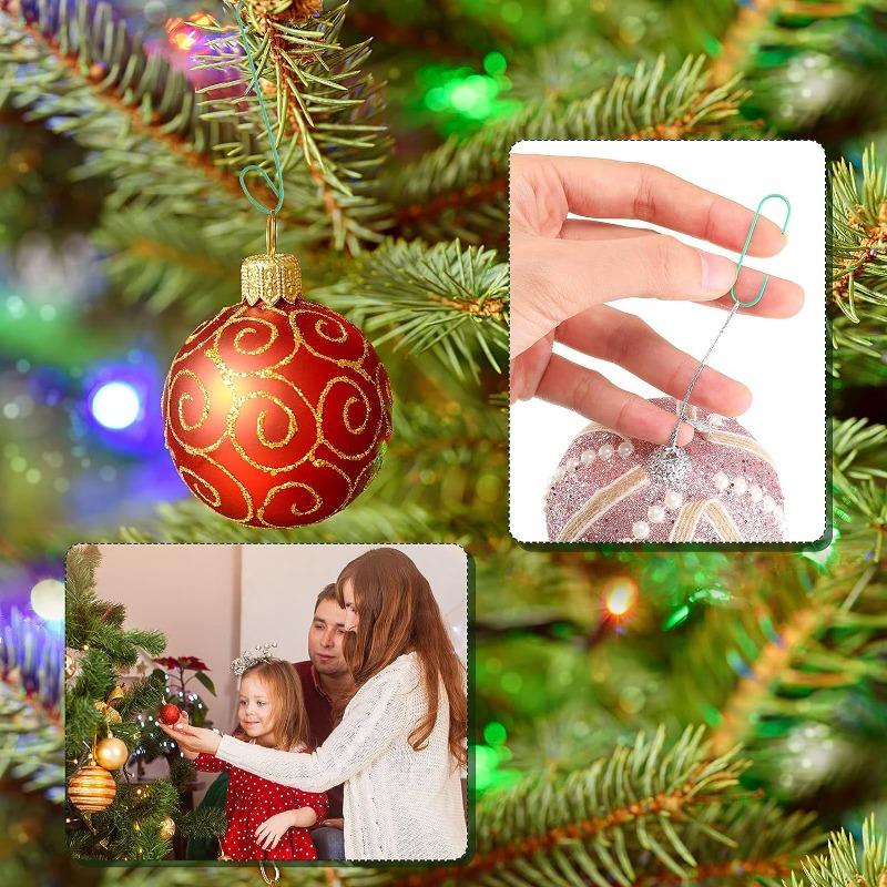 5-100PCS Christmas Tree Decorating Hooks Xmas Tree Ball Pendant Hanging Holders Plastic Hooks for 2024 New Year Party Decoration
