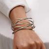 Adjustable Alloy Open Bracelet Multi-layer Cuff Bangle Fashion Wide Bangle  Daily