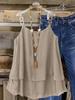 Spring and summer new crew neck women's clothing casual loose fashion elegant commuter vacation solid color double suspender top