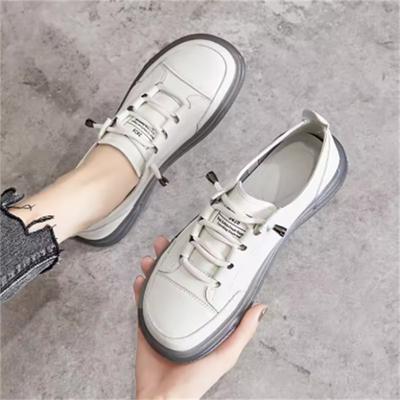 Genuine Leather Women's White Shoes Female Flat Sneakers Size35-41 Autumn Vulcanized Shoes Ladies Casual Shoes Comfortable Flats