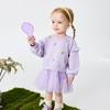 Minibala Girls' Sweet Sweatshirt Mesh Spliced Dress