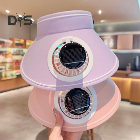 Sun Hat with Fan for Men And Women Outdoor Visor Hat with Solar/USB Powered Fan UV Protection Wide Brim Cooling Hat for Camping Fishing