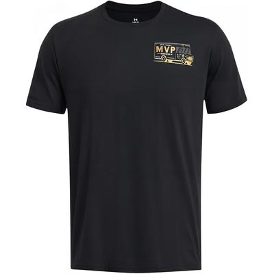 Ua Mvp Services Letter Print Crew Neck Short Sleeve T-Shirt Men T-Shirts Black 1384288-001