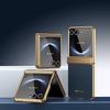 Custodia in Pelle con Motivo a Diamante Galvanizzato Per Samsung Galaxy Z Flip 8 7 FE 6 5 4 3 Cerniera Protezione Lente Copertura Temperata