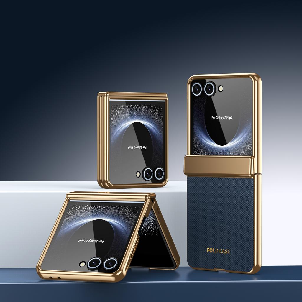 Custodia in Pelle con Motivo a Diamante Galvanizzato Per Samsung Galaxy Z Flip 8 7 FE 6 5 4 3 Cerniera Protezione Lente Copertura Temperata