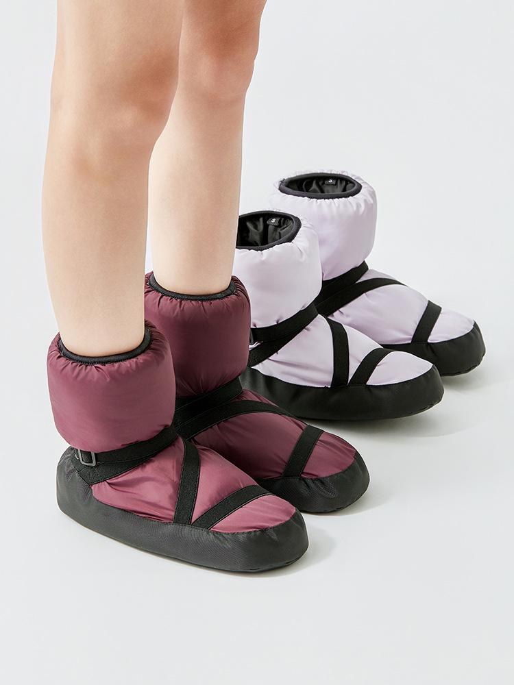 Cozy Velvet-Lined Strappy Ballet Practice Shoes