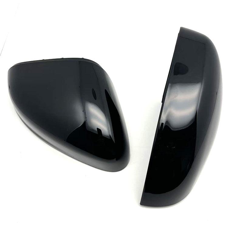 For Ford Fiesta MK8 2018-2024 2x Car Replacement Rearview Side Mirror Cover Wing Cap Exterior Door Rear View Case Trim Black