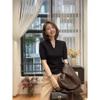 Spring Summer Women V Neck Half Sleeve Knit Top Slim Fit Ice