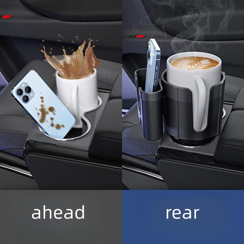 Car-mounted Water Cup Holder and Mobile Phone Holder, Multifunctional Car Cup Holder Extender, Large-sized Beverage Cup Holder