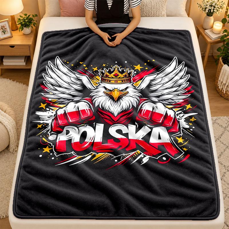 Flannel BlanketPoland Warm Soft Throw Blanket for Indoor Sofa Bed Living Room Use
