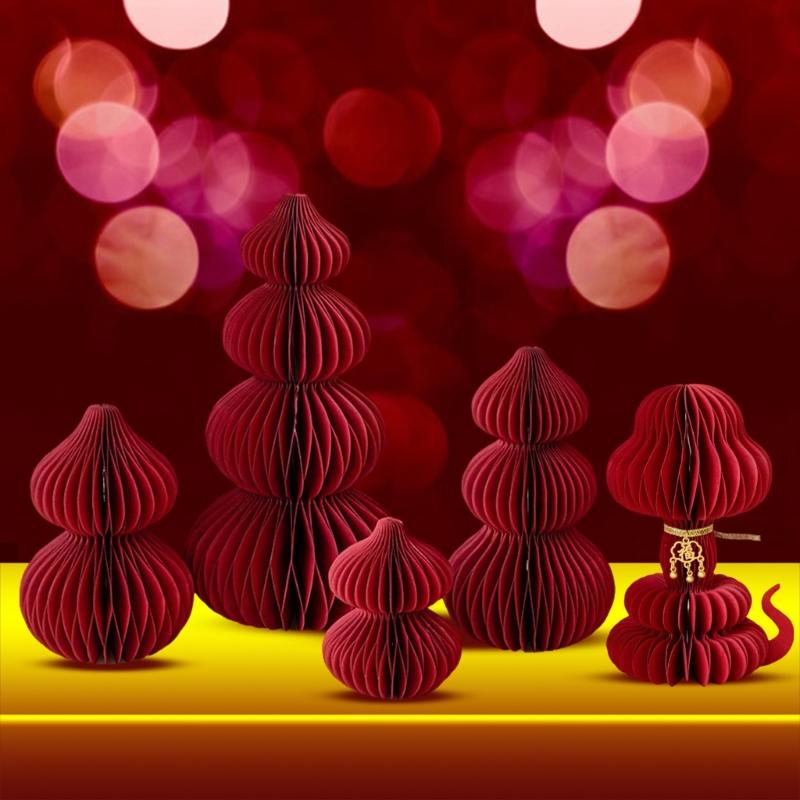 Unique Snake Year Theme Gourd Desktop Decoration Set For Enhancing New Year Atmosphere And Home Decors Taste