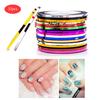 32 Colori Strisce per Unghie Linee Multicolore Rotoli Striscia Linea Decorazione Nail Art Adesivo DIY Punte per Unghie