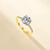 2.15 CTW S925 Sterling Silver Round Cut Moissanite Engagement Ring Pave Accent Solitaire Bridal Ring for Women